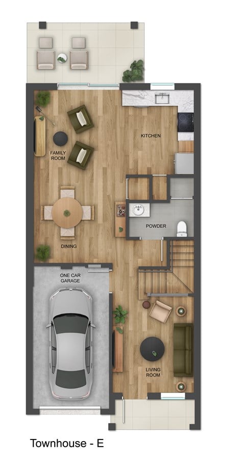 Floor plan for 4 beds, 3 baths, 1960 sqft